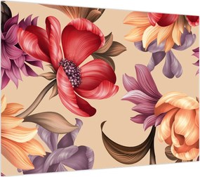 Obraz na szkle - Vintage Flowers (70x50 cm)