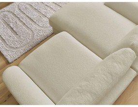 Beżowy narożnik z materiału bouclé (lewostronny/z szezlongiem) Leonore – Bobochic Paris