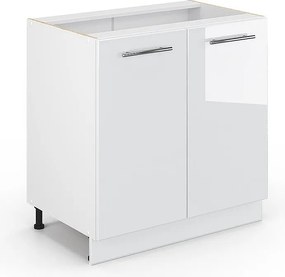 Szafka pod zlew biały wysoki połysk 80x51.6x82 fame-line