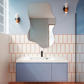 Lustro dekoracyjne o nieregularnym kształcie bez podświetlenia FLOW Lift | Różne rozmiary | Różne kolory : Kolor tafli szkła - Srebrny, Rozmiar - 100 x 127 cm