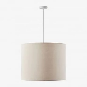 Lampa Sufitowa Wisząca Z Tkaniny Arlina Biała & Biały Łamany Ø50 Cm - ↑40 Cm Arlina - Sklum