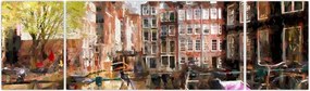 Obraz - Amsterdam, malarstwo (170x50 cm)