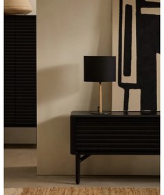 Czarna lampa stołowa z tekstylnym kloszem (wysokość 45 cm) Pina – Kave Home