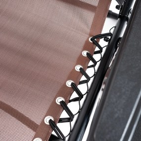 4Home Ogrodowe krzesło leżakowe Relax, brązowy