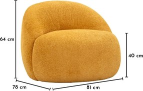 Musztardowy fotel z materiału bouclé Ginerva – Mauro Ferretti