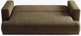 Sofa z Funkcją Spania CAMELIA Brązowa Boucle Japandi