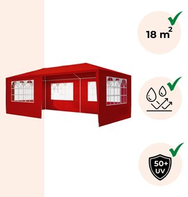 Jurhan Namiot imprezowy NEAPOL, 3x6m, czerwona