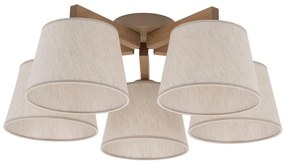 Brilagi - Przysufitowy żyrandol LATTE SABIA 5xE27/15W/230V sosna/kremowy