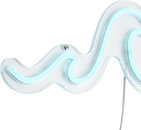 Neonowa lampa ścienna niebieska z LED - Wave