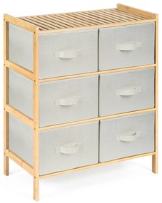 G21 Bambusowy regał z koszykami, 3 półki, beżowy, 3 piętra