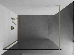 Mexen Kioto ścianka prysznicowa Walk-in 120 x 200 cm, transparent 8 mm, złota szczotkowana - 800-120-101-55-00