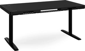 Biurko elektryczne sit-stand z szufladą i ładowarką bezprzewodową Qi czarne, 1400 mm: ELLIS