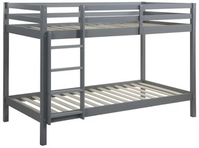 Łóżko piętrowe ANICET II – 2 × 90 × 190 cm – lite drewno sosnowe – kolor szary
