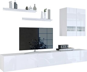 Minimalistyczna meblościanka biały połysk N8-D36