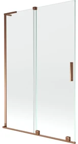 Mexen Velar L parawan nawannowy 2-skrzydłowy rozsuwany 120 x 150 cm, transparent, różowe złoto - 896-120-003-01-60