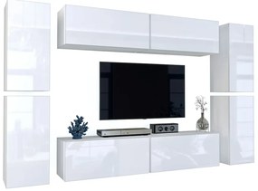 Modernistyczna meblościanka biały połysk - Almin