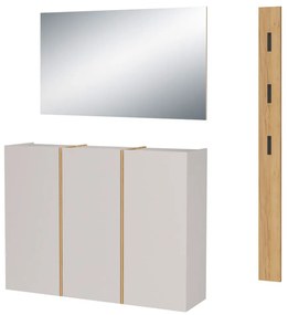 Kremowo-naturalny zestaw do przedpokoju 168x200x37 cm Libbiano – Germania