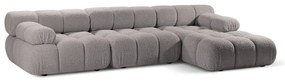 Jasnoszary narożnik modułowy z materiału bouclé (prawostronny) Bellis – Micadoni Home