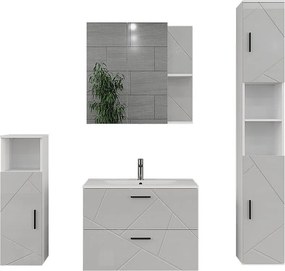 Zestaw mebli łazienkowych biały/biały wysoki połysk 80x44.6x57 irma