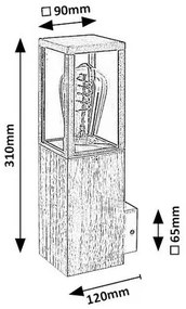 Rabalux 7195 zewnętrzna lampa ścienna z drewnianymi elementami  Wales