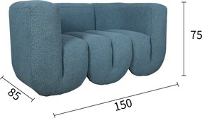 Designerska sofa z tkaniny szenilowej Nua N88-150
