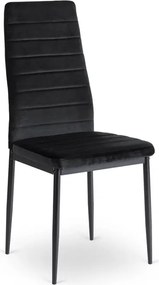 Zestaw Stół Rozkładany SKUBI 120-160 cm Dąb Craft/Czarny i 4 Krzesła NARIS Czarne