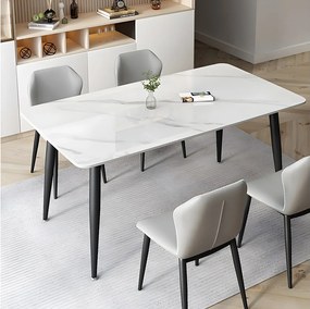 Stół jadalny prostokątny dla 6 osób - stół kuchenny z efektem marmuru 120x70cm