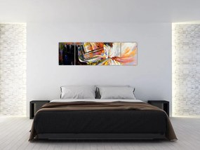 Obraz - Kobieta grająca na pianinie (170x50 cm)