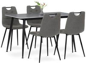 Zestaw jadalniany z ceramicznym blatem i 4krzesłami, szary
