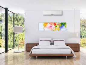 Obraz - Kwiaty, malarstwo (170x50 cm)