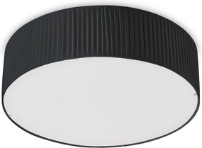 Lampa sufitowa VORADA w stylu nowoczesnym - ?r. ø90 cm - LED COB AC 29W - 4000 lm Y 3K - IP20 - syntetyczny plisowany klosz wst?gowy - stal i czarny