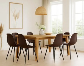 Brązowe krzesło nowoczesne z czarnymi nogami T0-K22