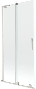 Mexen Velar L parawan nawannowy 2-skrzydłowy rozsuwany 90 x 150 cm, transparent, nikiel szczotkowany - 896-090-003-01-97