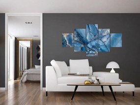 Obraz - Niebieski zróżnicowany marmur (125x70 cm)
