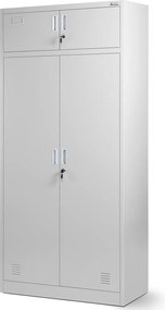 Wielokomorowa szafa socjalna Borys 90x50x185 cm szara