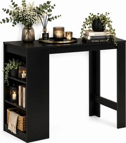 Stolik barowy z półkami czarny F6-H31