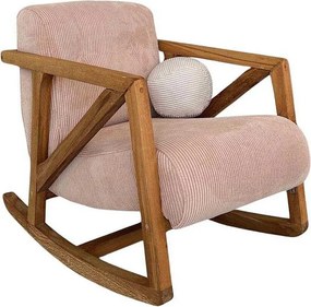 Elegancki fotel, różowy, 75 x 62 x 52 cm | Stelaż: 100% drewno grabowe, tkanina: 100% poliester | Wygodne wypełnienie z pianki, elegancki dodatek