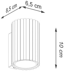 Kinkiet KARBON 10 biały ryflowany SOLLUX  LIGHTING