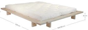 Jasnoniebieskie łóżko dwuosobowe z litego drewna sosnowego ze stelażem 180x200 cm Japan – Karup Design