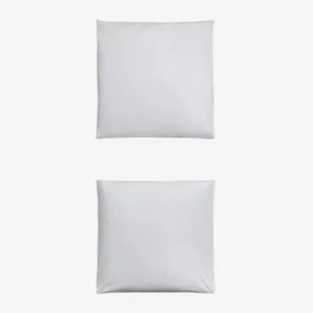 Pack 2 Poszewek Na Poduszki Z Perkalu Bawełnianego O Gęstości 180 Nitek Lesia Biała & 60 X 60 Cm - Sklum