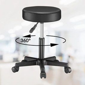 Casaria Taboretka na kółkach BONY, Ø35cm, czarna