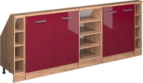 Szafka kuchenna na dach skośny czerwony połysk 210x46x81.6 r-line