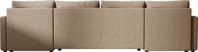 PROMOCJA Rozkładany narożnik w kształcie U VENORIA 285x146 cm, beżowy + 2 poduszki GRATIS II. jakość