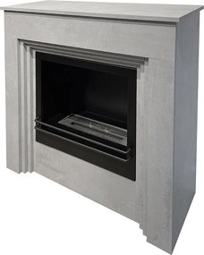 Biokominek stojący BELLINI z drewna z efektem betonu, wyprodukowany we Włoszech, dł. 96 x gł. 35 x wys. 96 cm