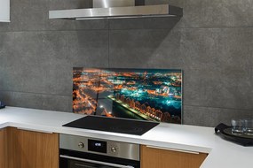 Panel szklany do Kuchni Nocna Panorama nad Motławą