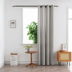 Zasłona TAVIO 140x250 cm, jasnoszara Zawieszanie: Metalowe pierścienie