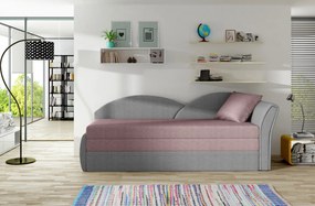Sofa rozkładana z funkcją spania AGA szara/różowa prawa ELTAP
