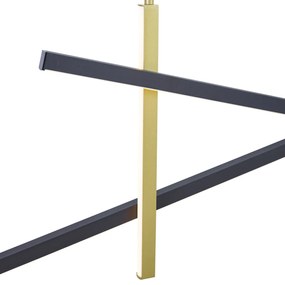 Designerska lampa wisząca X czarna ze złotem z LED z 3-stopniową regulacją - Joy Nowoczesny Oswietlenie wewnetrzne