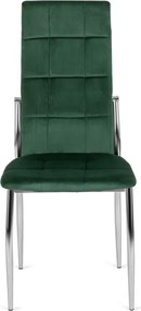 Krzesło Tapicerowane do Jadalni MOLLY Zielone Welurowe Nowoczesne