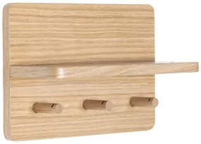 Wieszak ścienny w dekorze dębu z półką Space – Hübsch